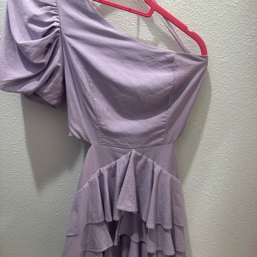 Elegant Lavender One-Shoulder Dress